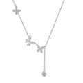 S925 Sterling Silver Butterfly Flower Pendant Necklace
