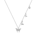 S925 Sterling Silver Four-Charm Butterfly Necklace