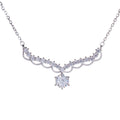 S925 Sterling Silver Moissanite Lace Arc Pendant Necklace