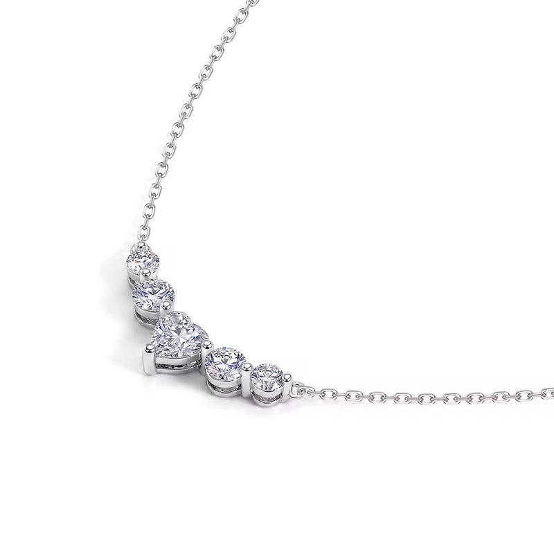 S925 Sterling Silver Lab Grown Diamond Heart Shape Necklace