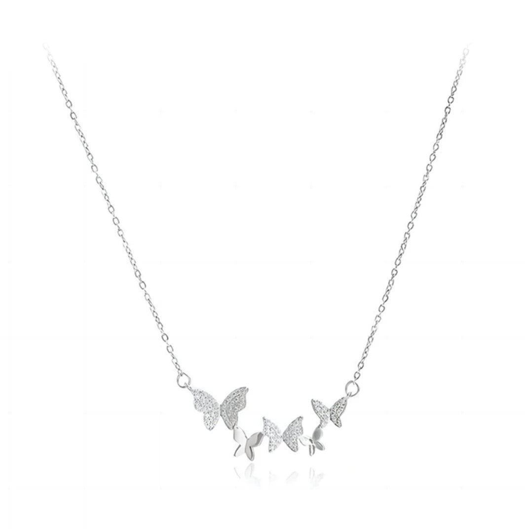 S925 Sterling Silver Butterfly Sweet Necklace