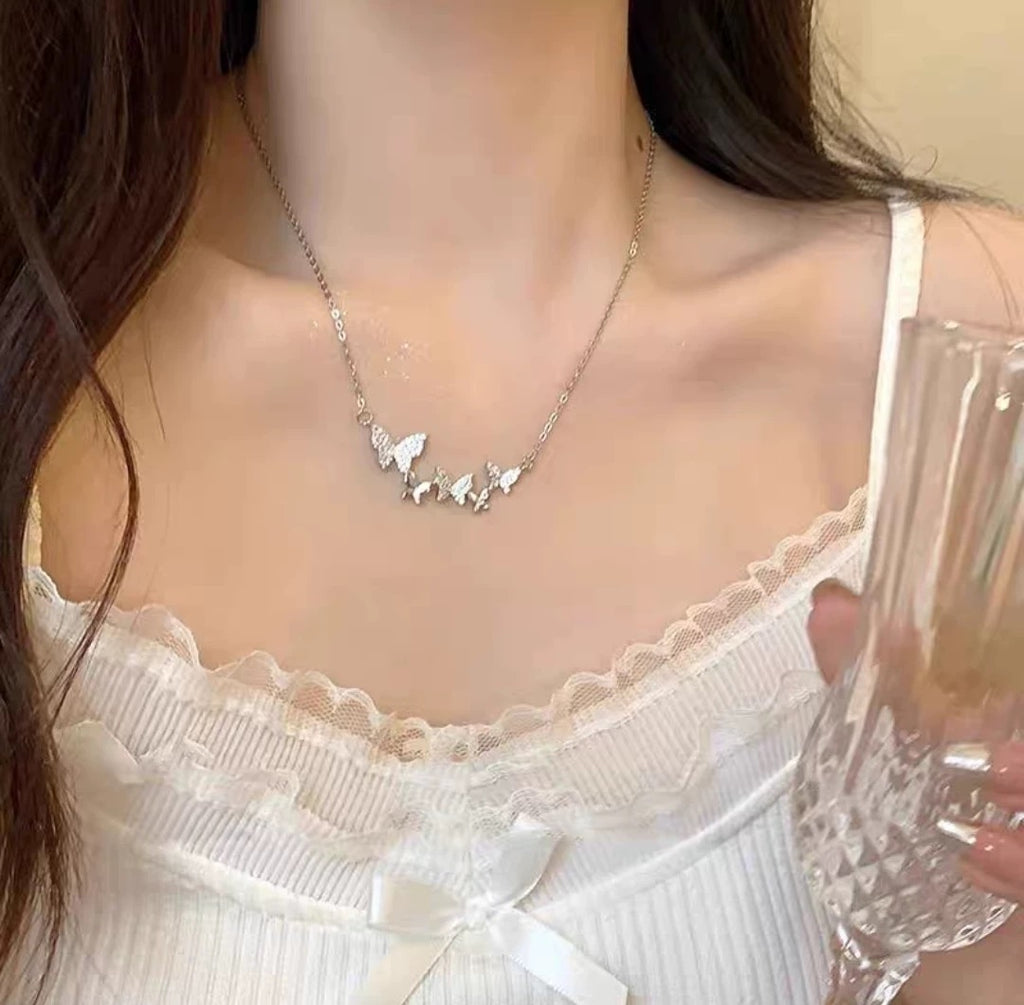 S925 Sterling Silver Butterfly Sweet Necklace