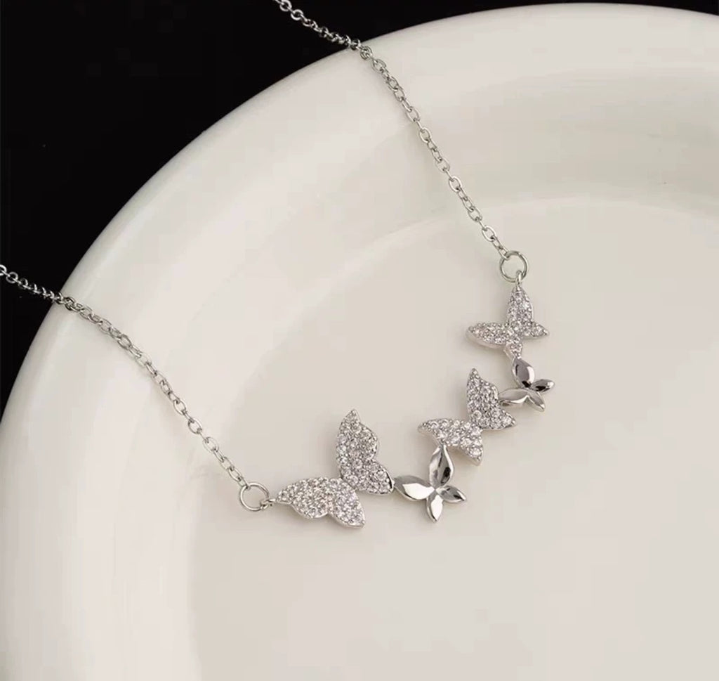 S925 Sterling Silver Butterfly Sweet Necklace