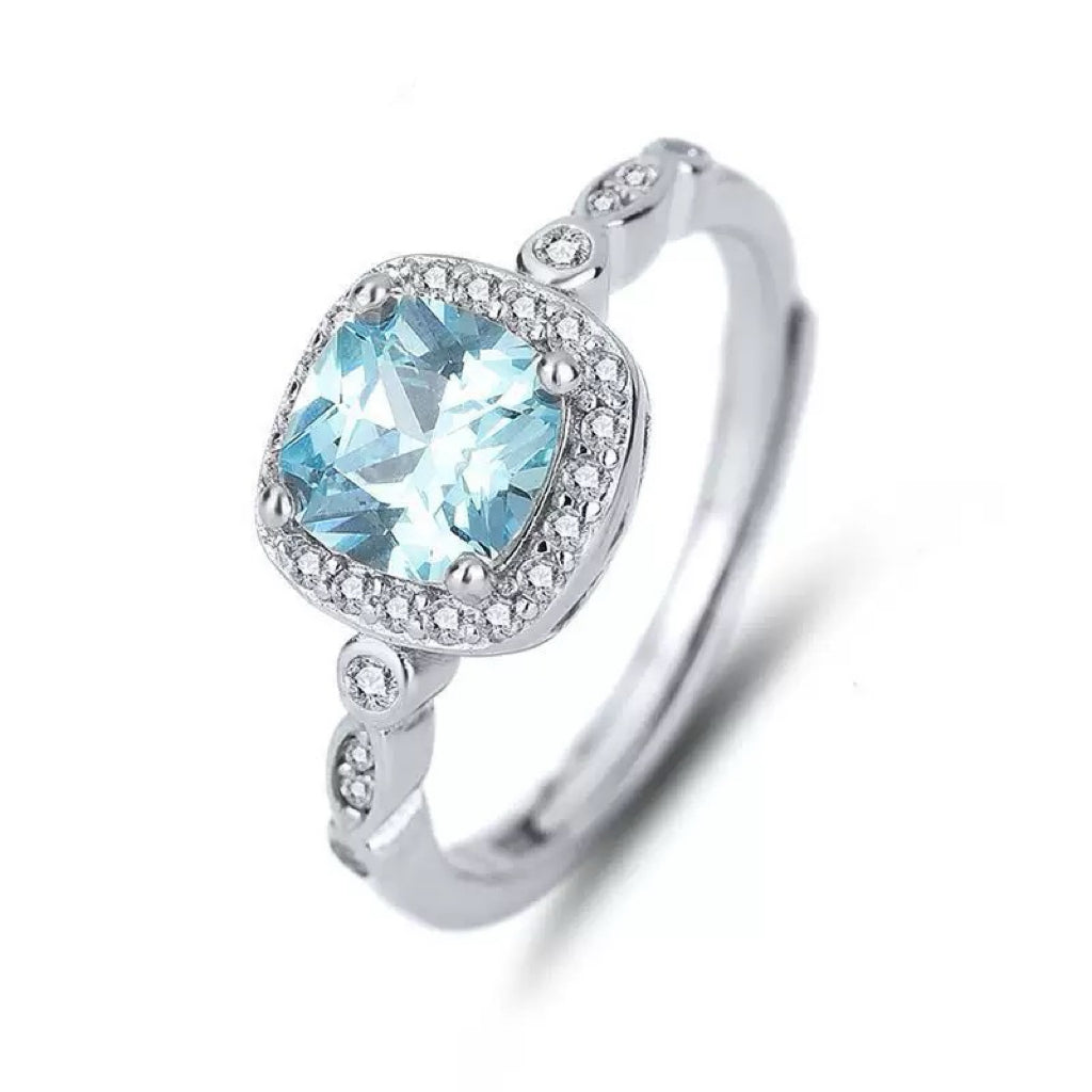 S925 Sterling Silver Ocean Heart Rings