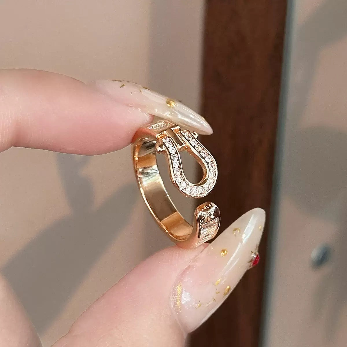 Trendy Horseshoe Shape Zircon Rings