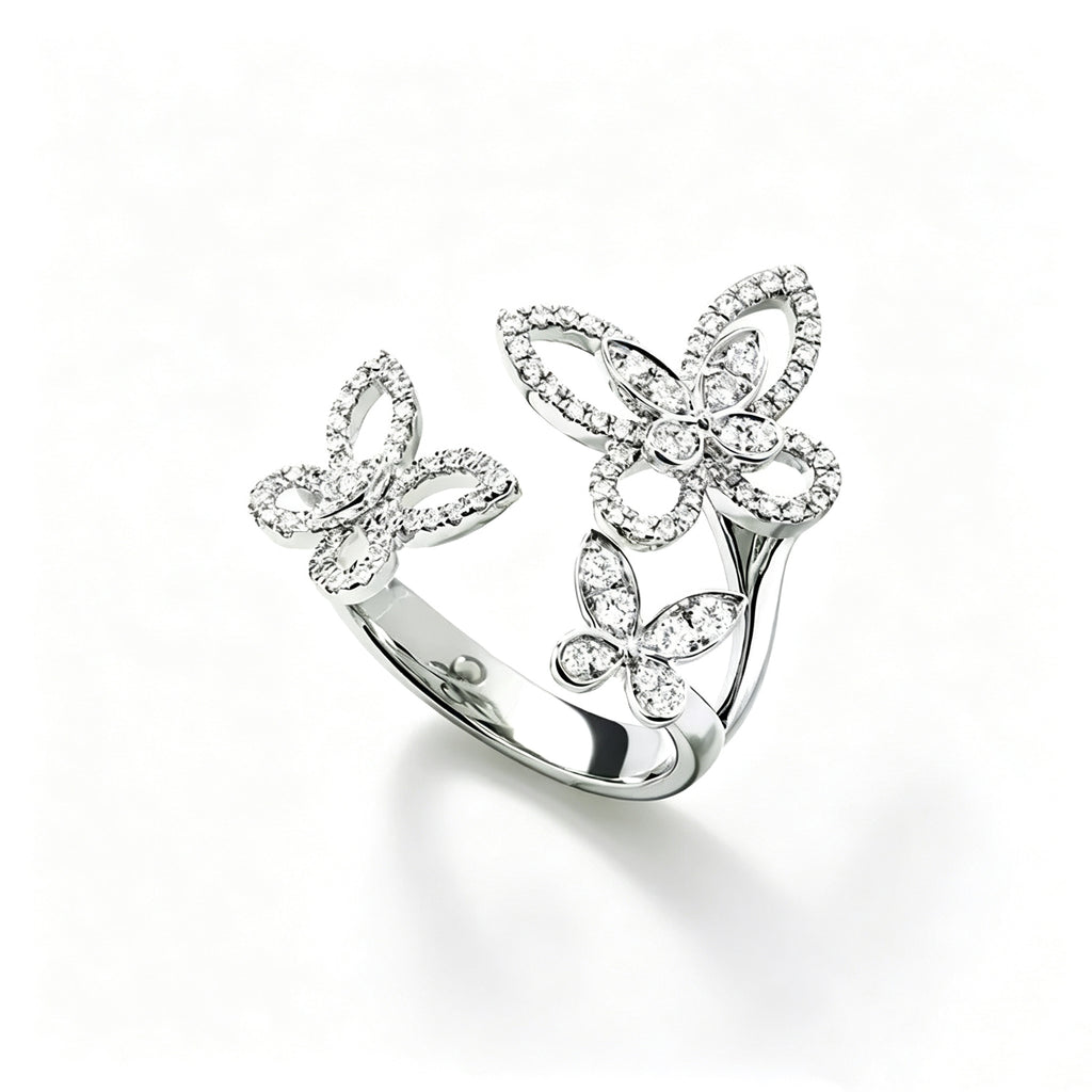 Three Butterfly Ring