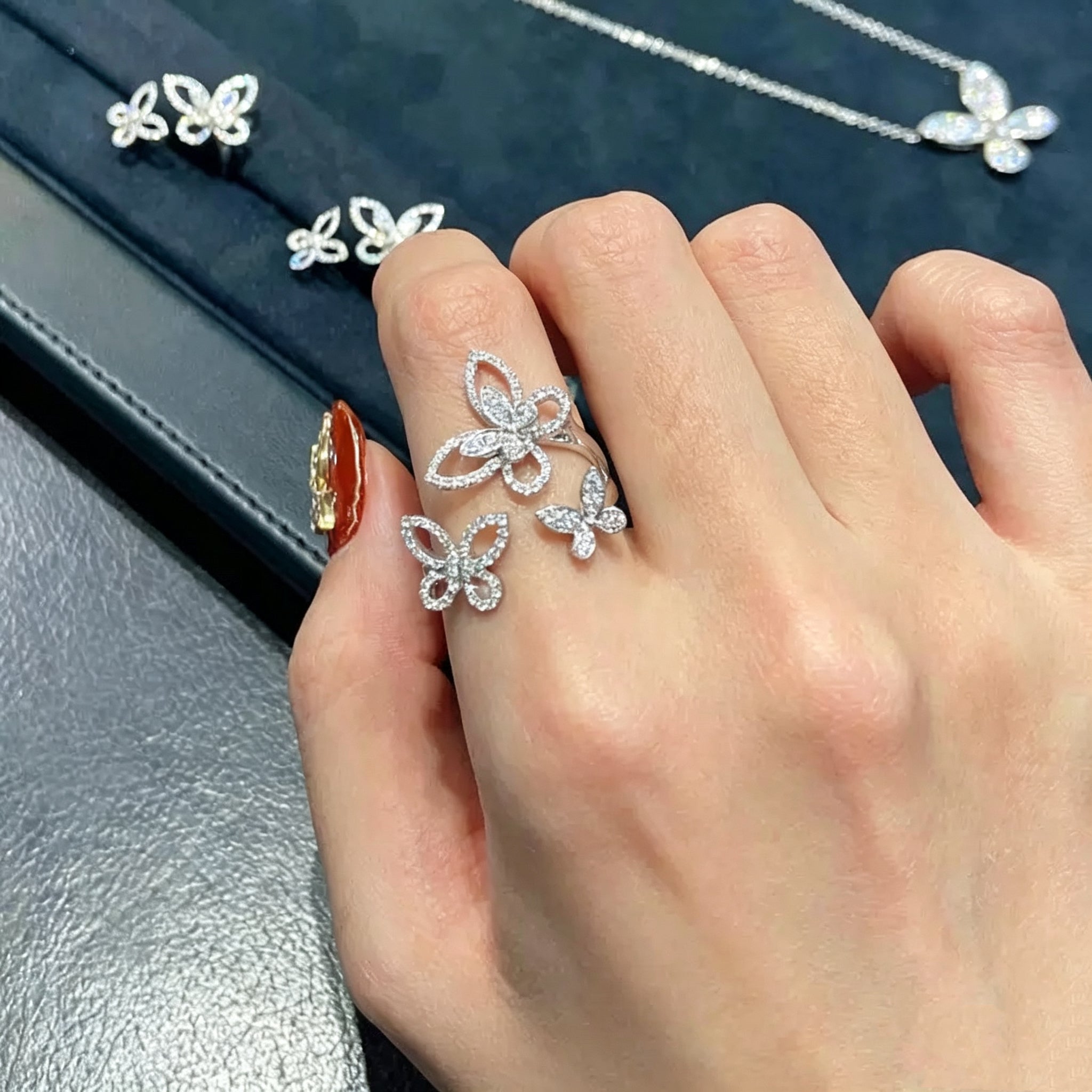 Three Butterfly Ring