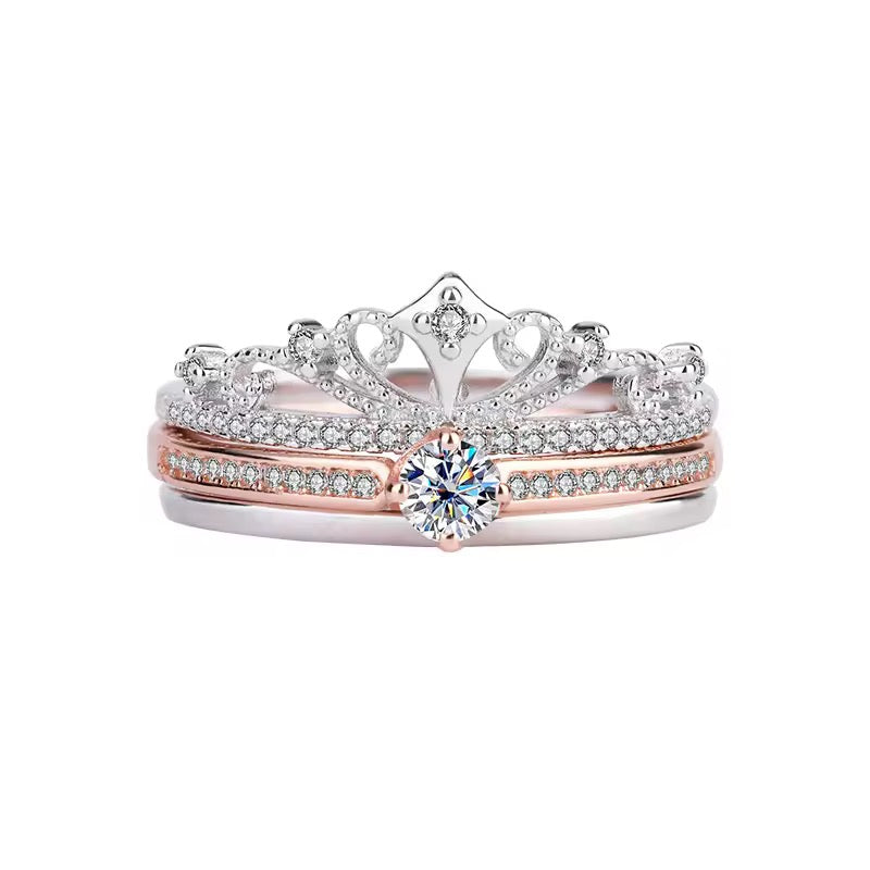 S925 Sterling Silver Luxury Moissanite Rings Sets
