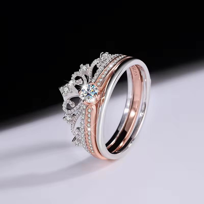 S925 Sterling Silver Luxury Moissanite Rings Sets