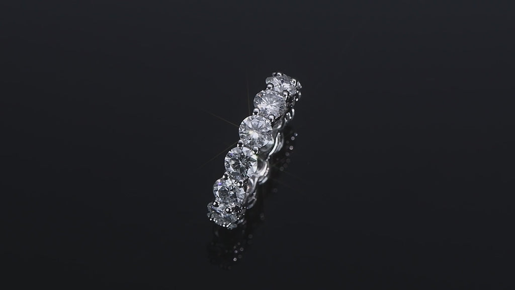 S925 Sterling Silver Eternity Band Tennis Moissanite Ring