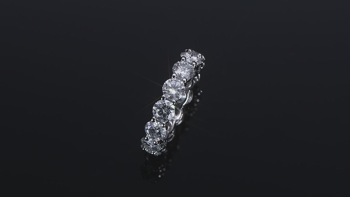 S925 Sterling Silver Eternity Band Tennis Moissanite Ring